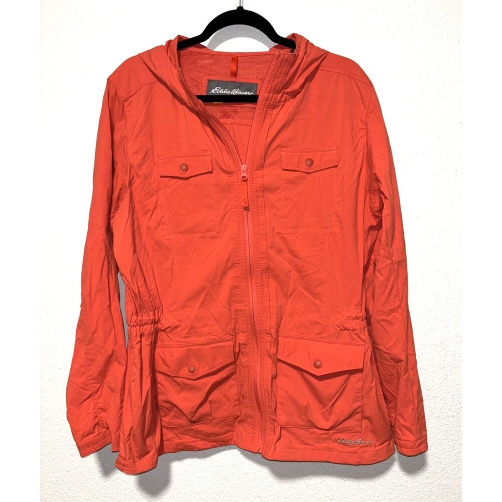 Eddie Bauer Travex Women’s XL Utility Hiking Stretch Jacket Hooded Travel Coat